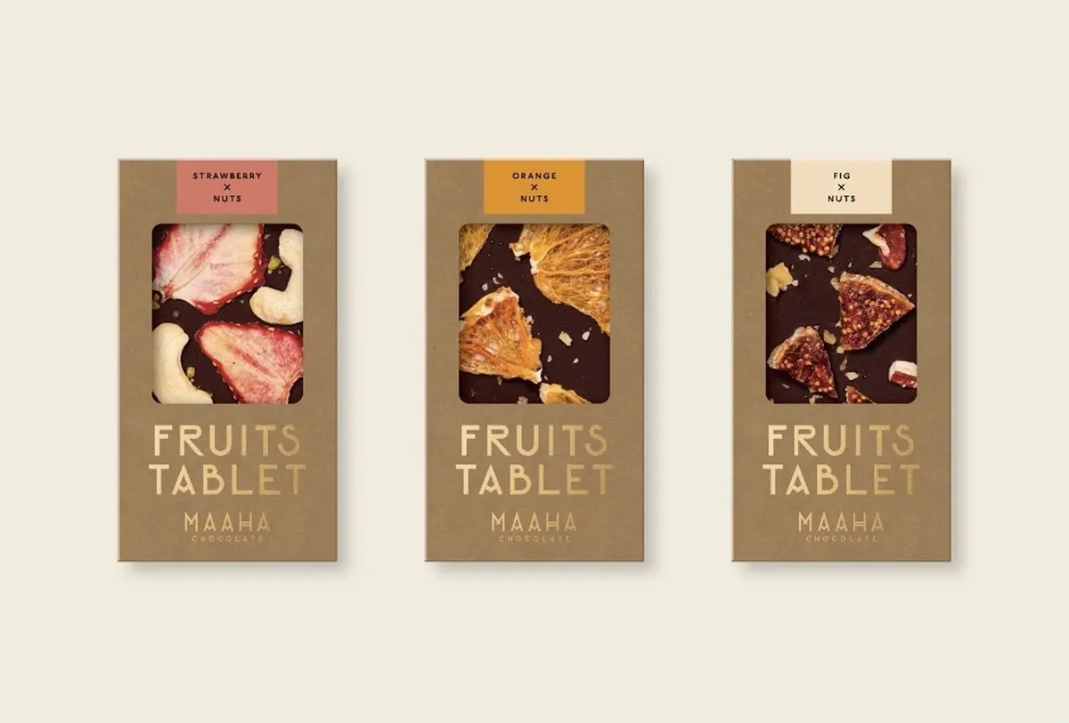 『MAAHA CHOCOLATE （マーハ チョコレート） 』「ドライフルーツ（ストロベリー、オレンジ、イチジク）」各￥1100（税込）