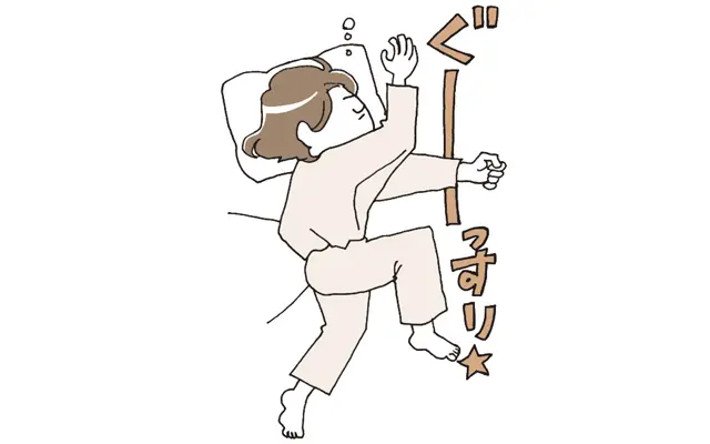 大きく寝返りをうってもはだけない