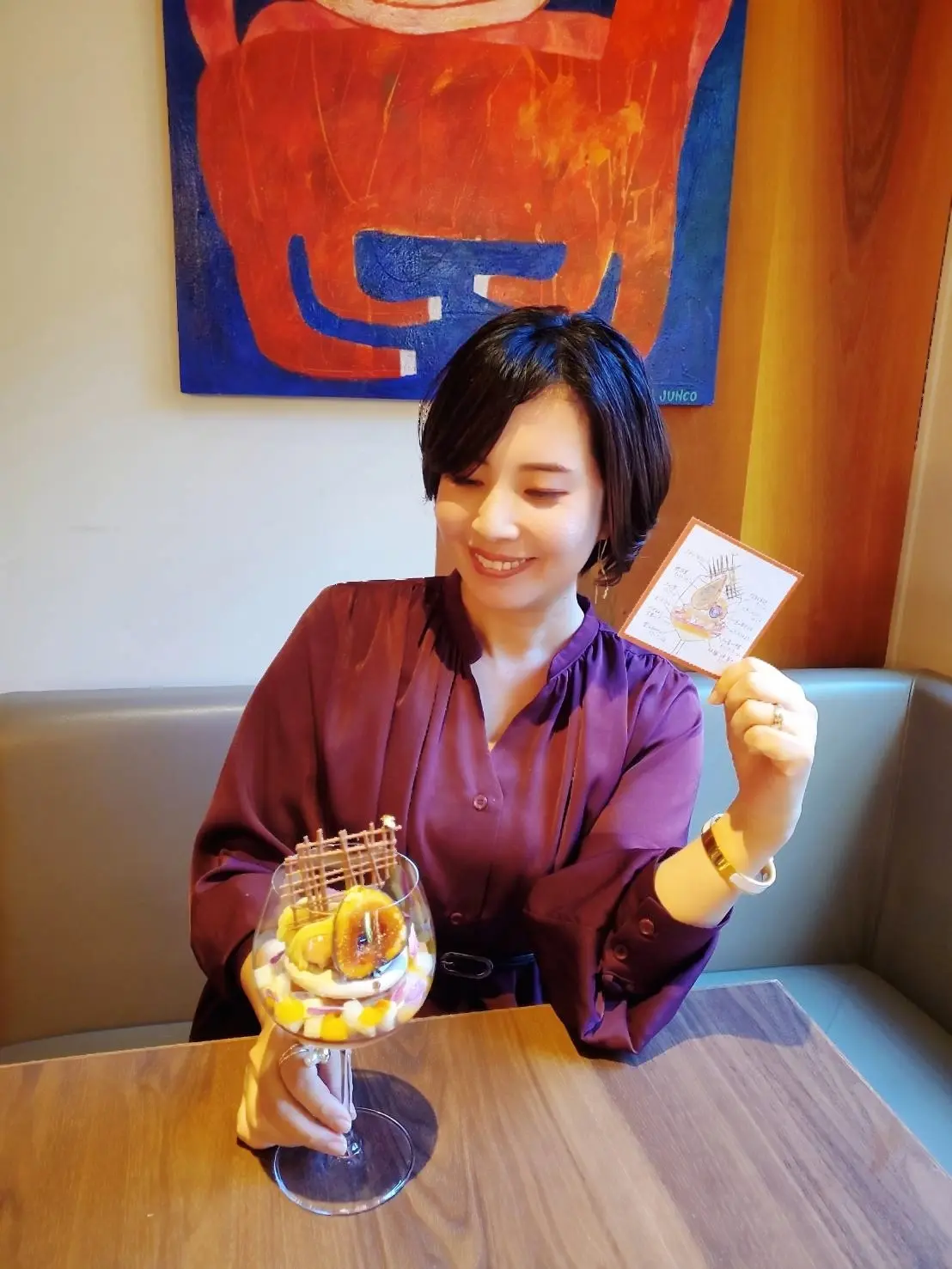 パフェ活、大人の栗パフェ、恵比寿、イタリアン、ai's、パフェ、ランチ、40代ファッション、低身長