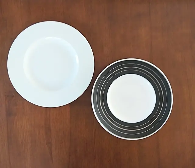 洋皿　白「costaverde」黒「二ノ宮クリスタル」