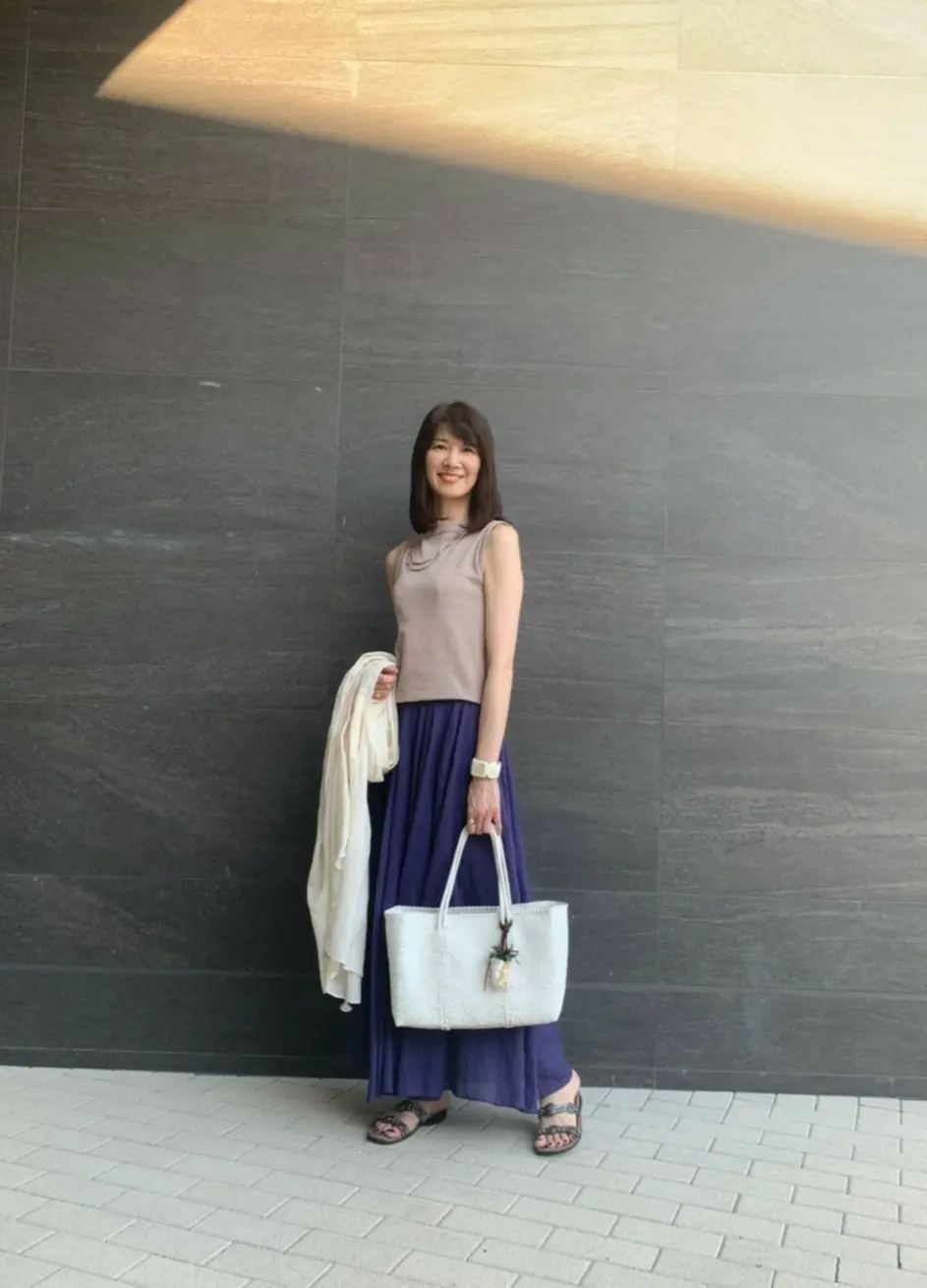 ロングマキシスカート　コーデ