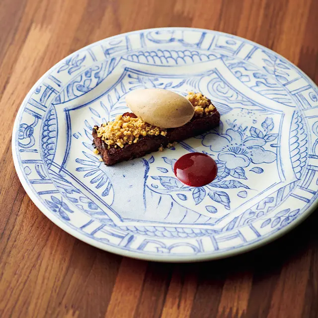 「タルトタタン アールグレイのアイス」を「オワゾ・ブルー」に