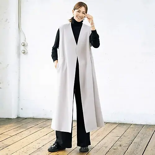 PLAIN PEOPLE×eclat ウールロングジレ ￥39,600