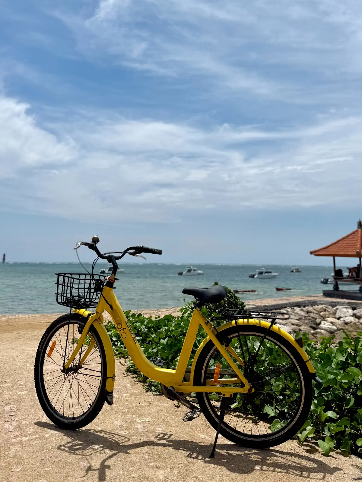 50代夫婦旅行　BALI 　バリ島　サヌール　サヌールビーチ　レンタル自転車