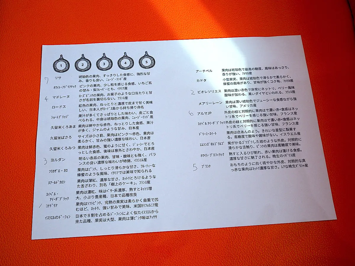 FIGLAND/解説付きで5種イチジク食べ比べ