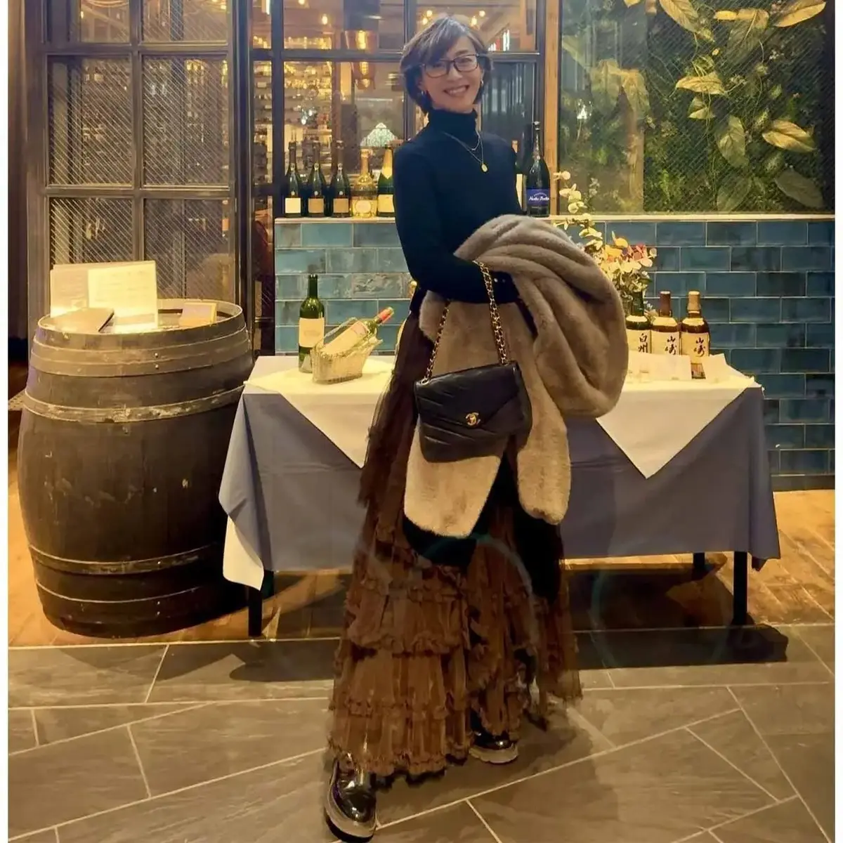 ZARA タートルネックニット愛用　エクラ華組 山崎明子さん