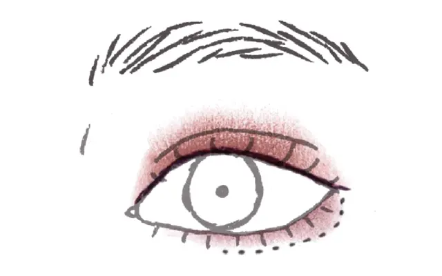 赤茶×パープル系ツートンで華やかな目もと　締め色シャドウで甘さのあるタレ目風に