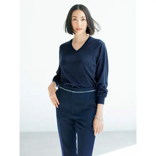 村山佳世子×SLOANE ウールシルクカシミヤVネック