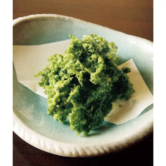 四万十の生の青さの天ぷら