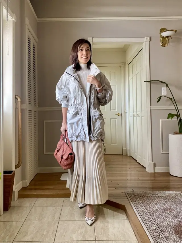 ライトブルゾンで春コーデの画像_3