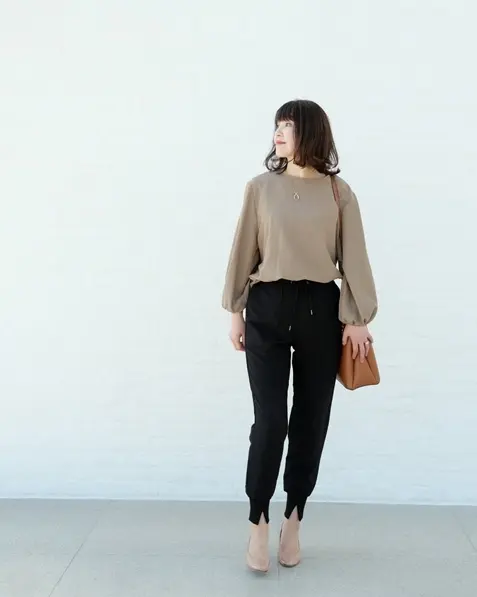 ブラウン×ブラックの秋コーデ