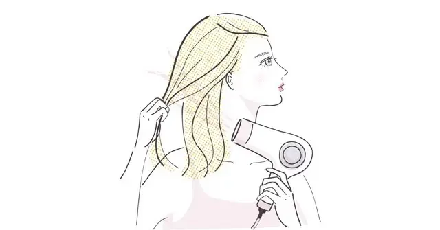 乾燥予防のため、自然乾燥でドライヤーを当てる時間を短縮