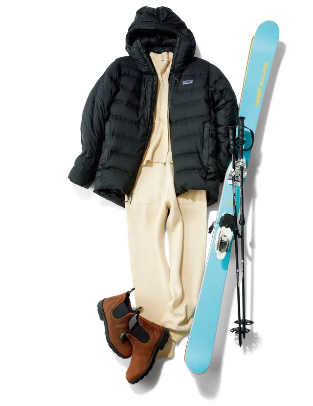 本気のスキー合宿にもきれい色をアクセントに