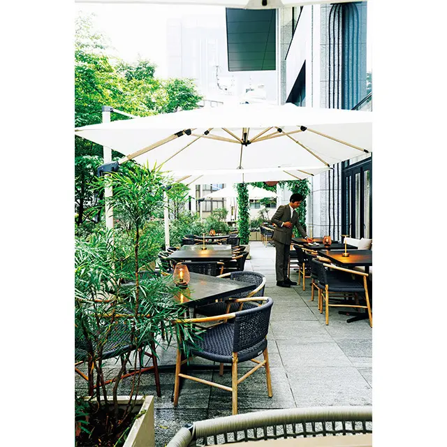 37席とゆった りしたテラス席。希望の際は予約時に相談を