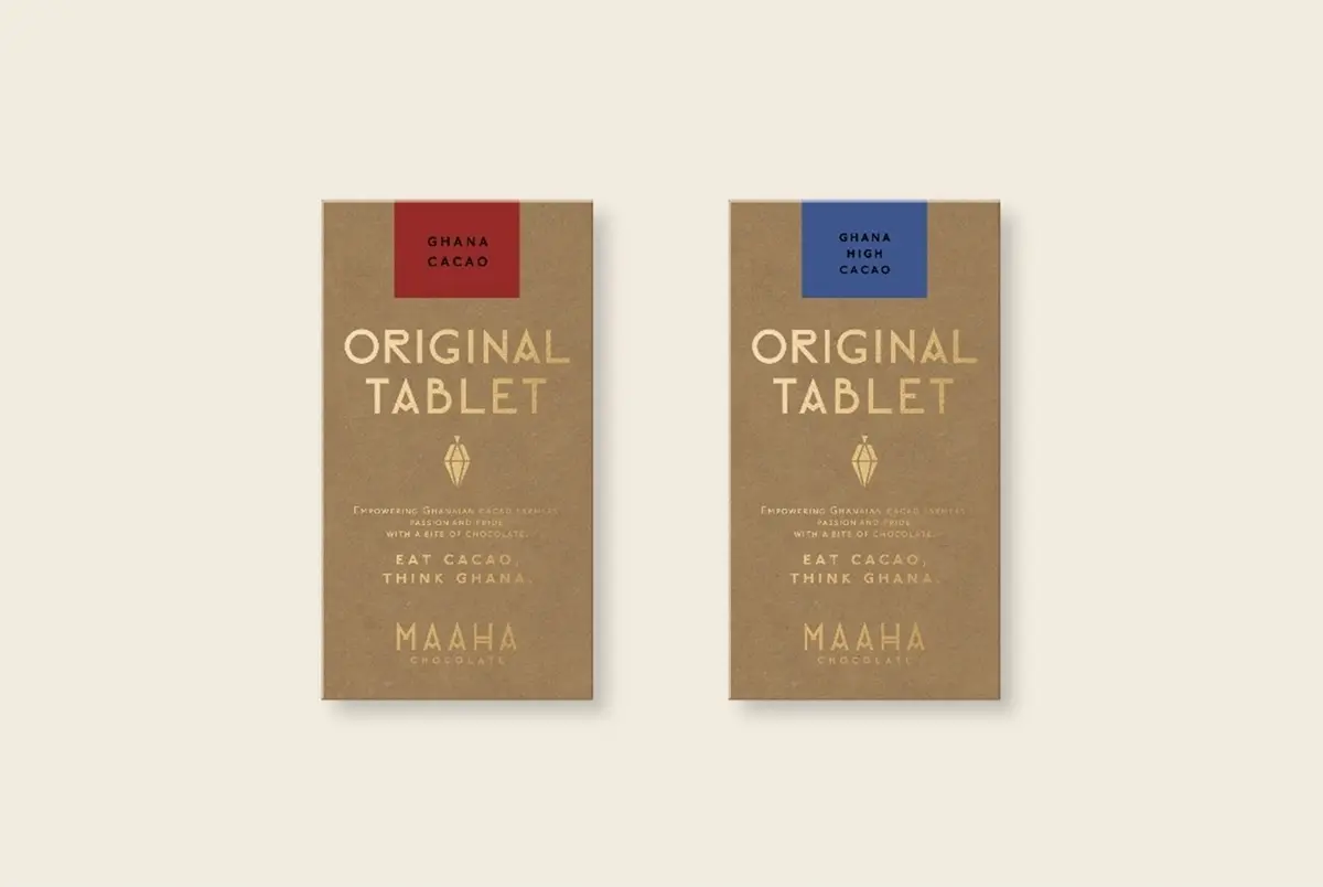 『MAAHA CHOCOLATE （マーハ チョコレート） 』「チョコレート（ノーマル・ハイカカオ）」各￥825（税込）