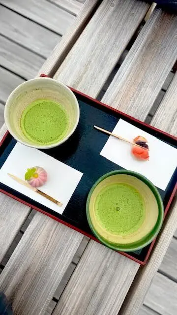 抹茶と練り切りのお菓子