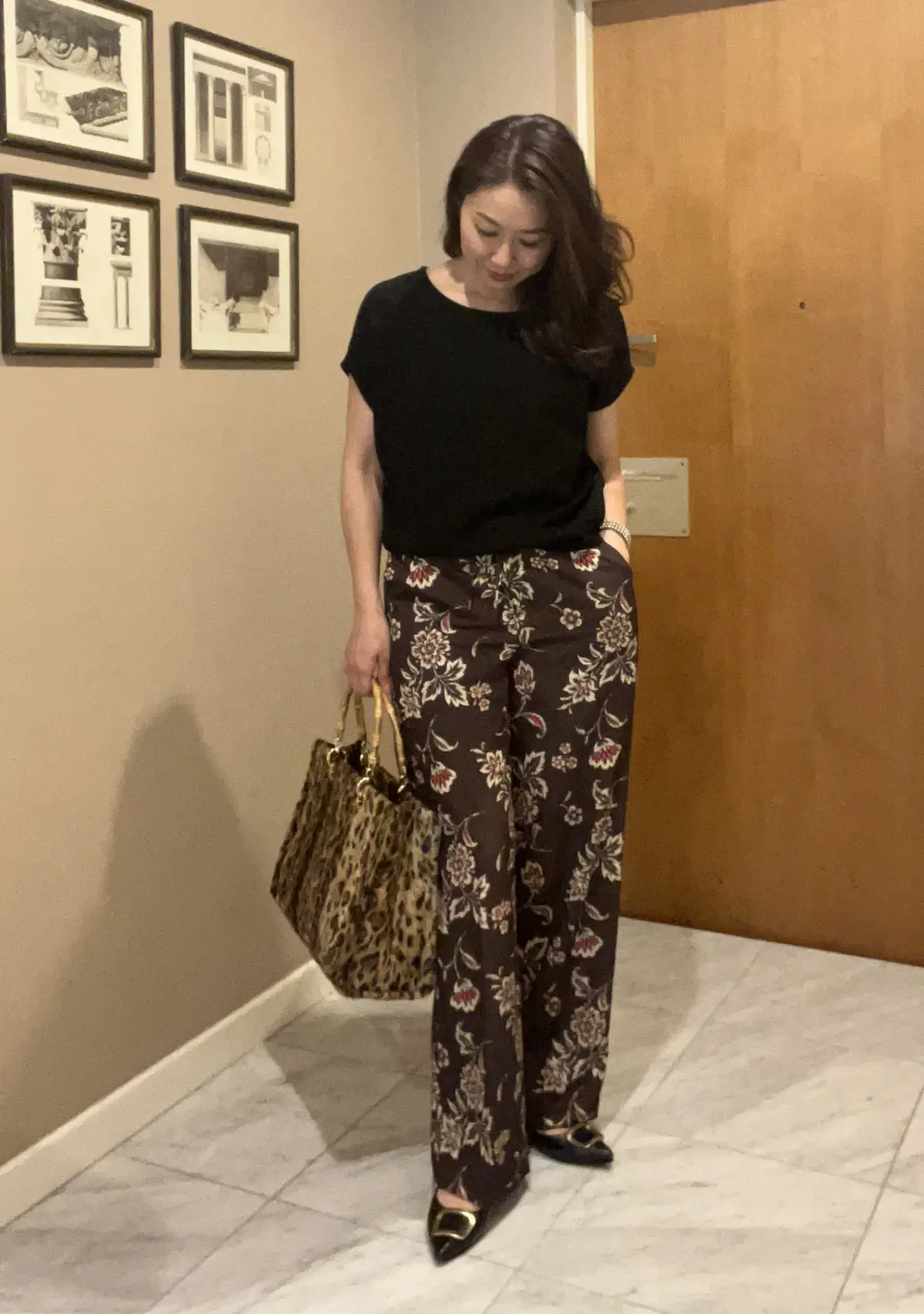 この日のファッションはパンツコーデで。