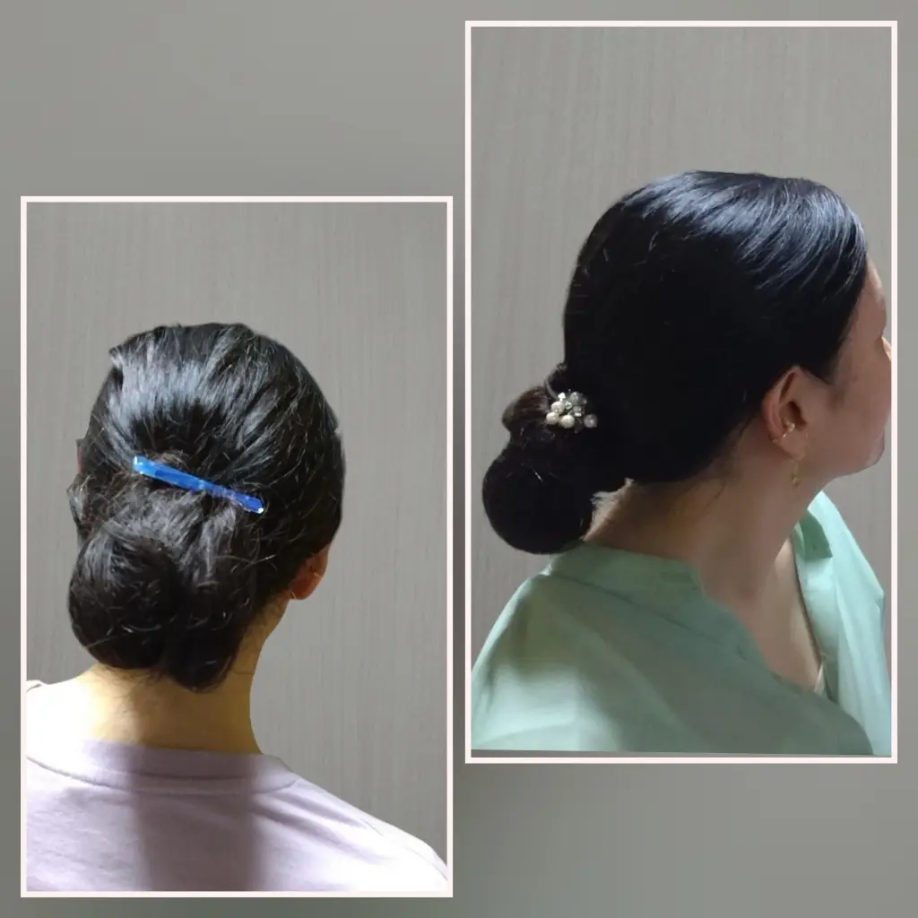 お団子ヘア×2