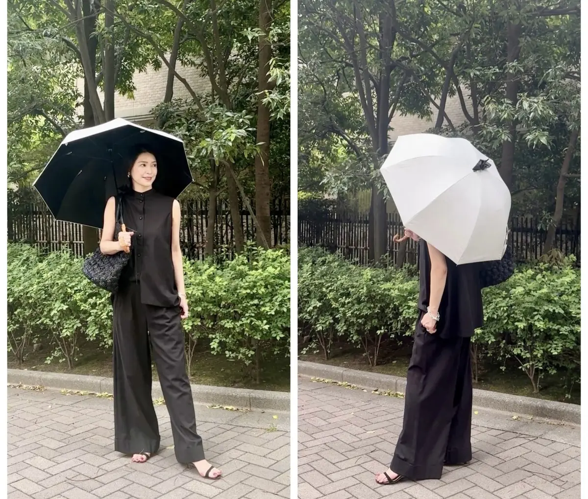 エクラ 華組 根村麻里さんの日傘コーデ