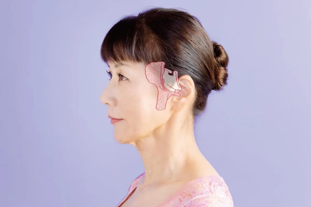 OurAge×Webエクラ　リンパケア２　蝶形骨　横から見た位置　イラスト　写真