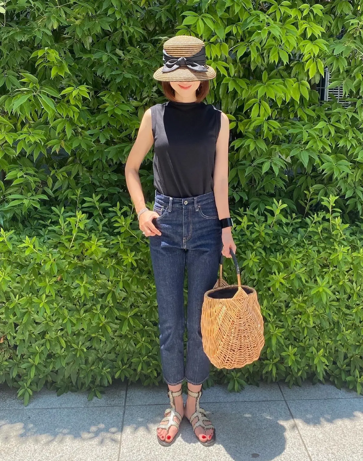 夏の帽子コーデ