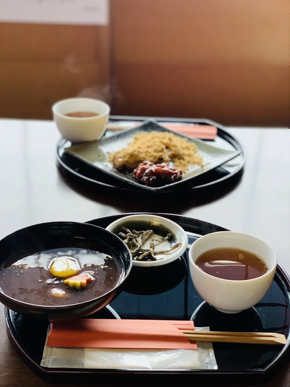 ぜんざい、きなこあずきもち