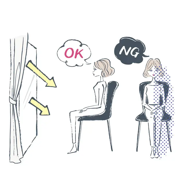 【窓からの自然光の場合】