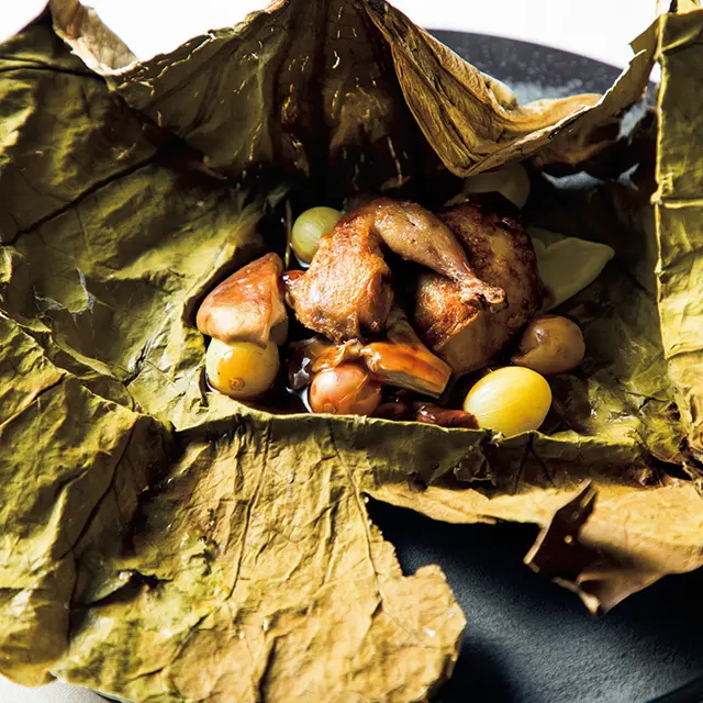 埼玉県産うずらをマデラ酒と山椒のソースで