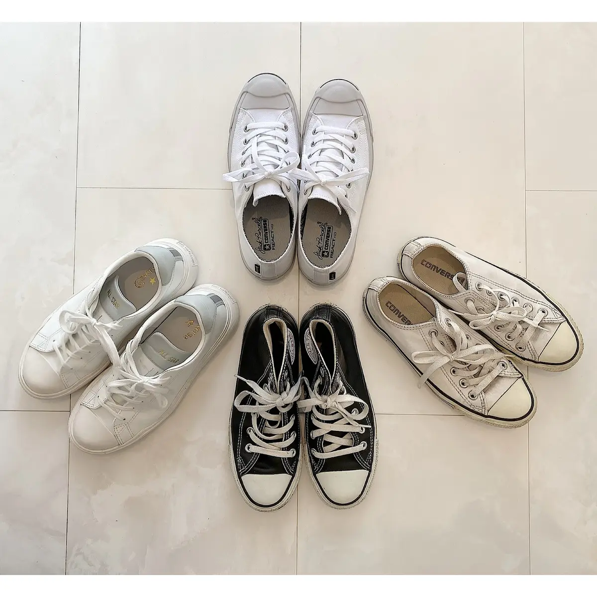 雨用コンバース白スニーカーの画像_3