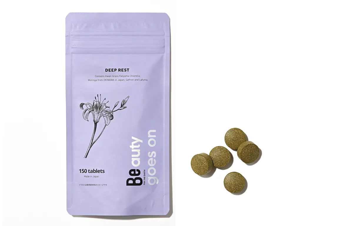 沖縄の“眠り草”を採用した休息のためのサプリメント　Be　ディープレスト　睡眠　フェムケア　実際の中身の写真