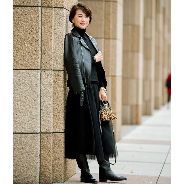 サイズ感にこだわった ライダースを今季は華やかに