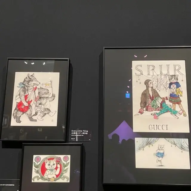 展覧会「ヒグチユウコ展 CIRCUS」内のSPURの表紙の絵