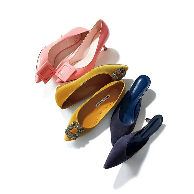 大草直子　カラーパンプスはリップがわりのアクセントに