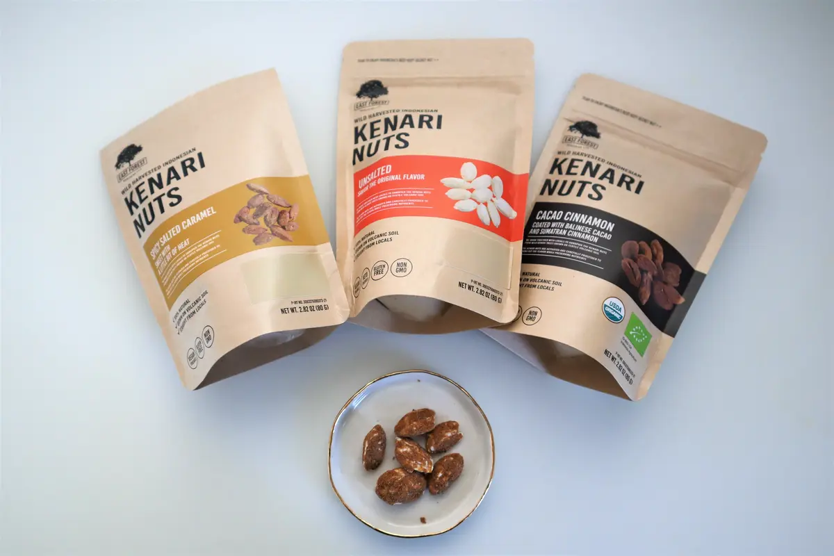 クナリナッツ　スパイシーキャラメル、プレーン、カカオシナモン