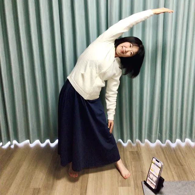 就寝前のラジオ体操が ＂今日はおしまい！＂の合図（ みちこさん ）