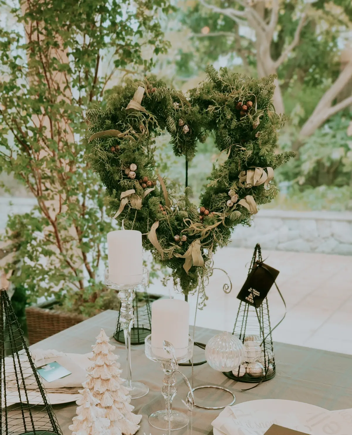 こちらが見本のハートのクリスマスリース♡可愛すぎます！