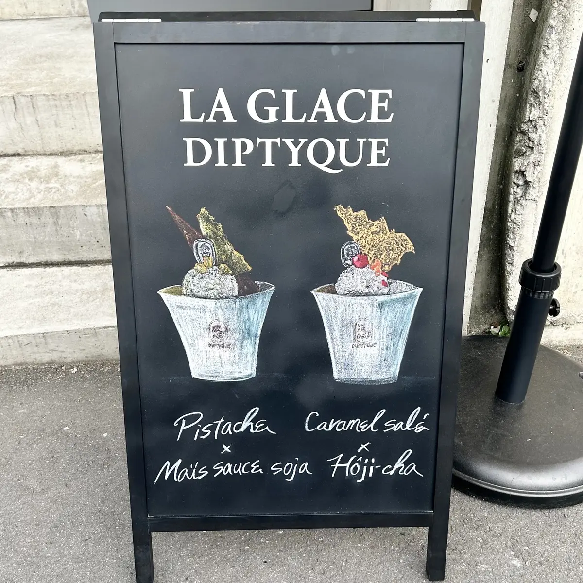 アイスクリームショップ前アイスクリーム絵の看板