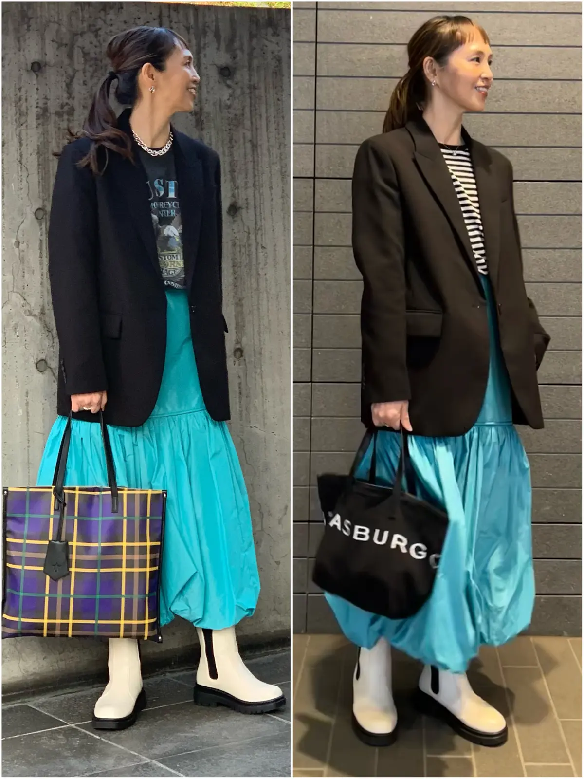 先日の女子会コーデ vs 今回のコーデ①