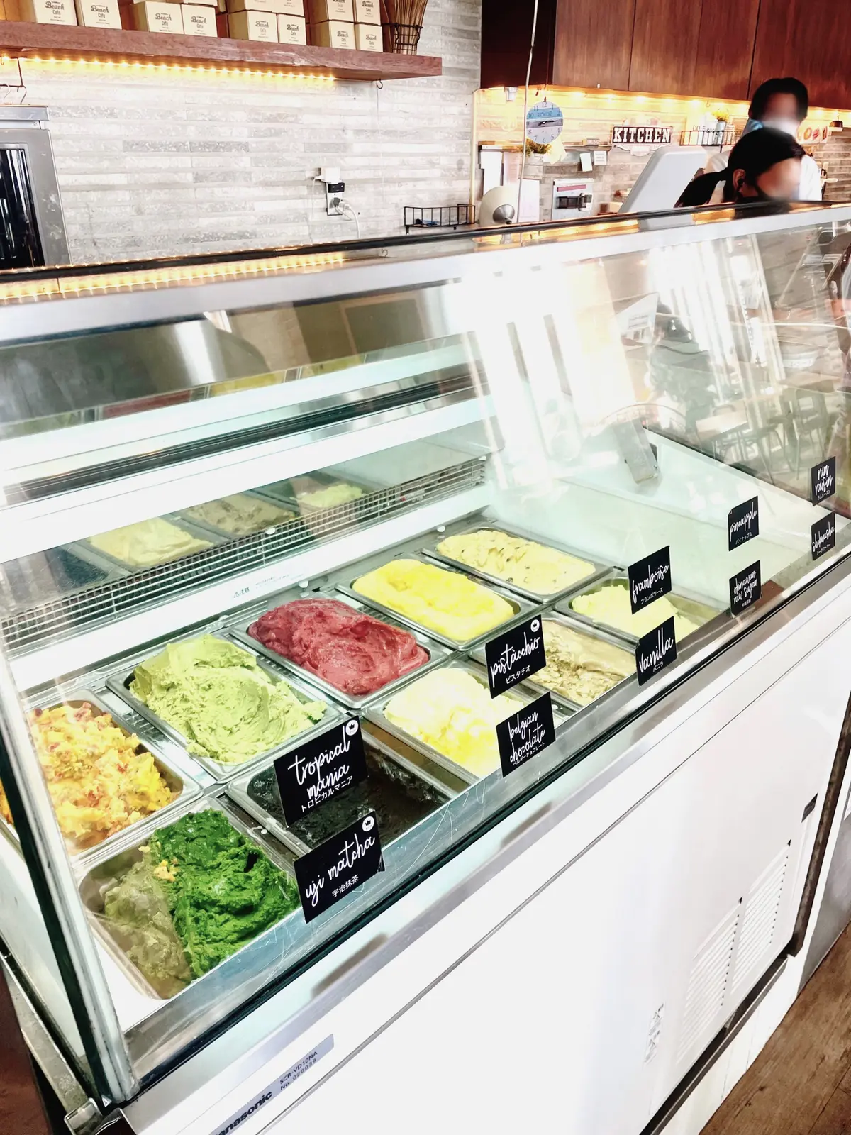 カフェ。Southern beach Cafe。サザンビーチカフェ。ジェラート。ショーケース。茅ヶ崎。サザンビーチ。