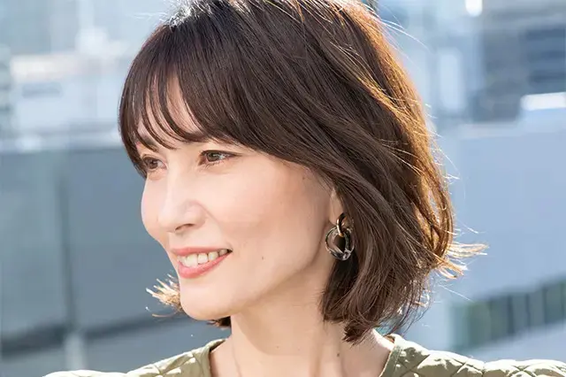 ラウンド前髪で品よく若見えボブ