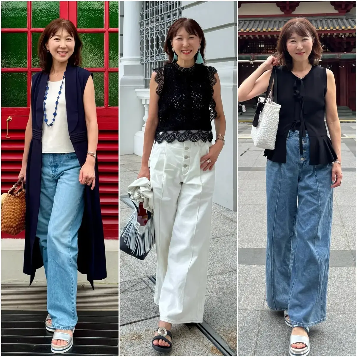 大人綺麗見え【GU】ワイドデニムと【UNIQLO】名品デニム