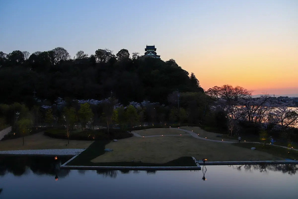 国宝犬山城ビューの客室3階からの眺望。