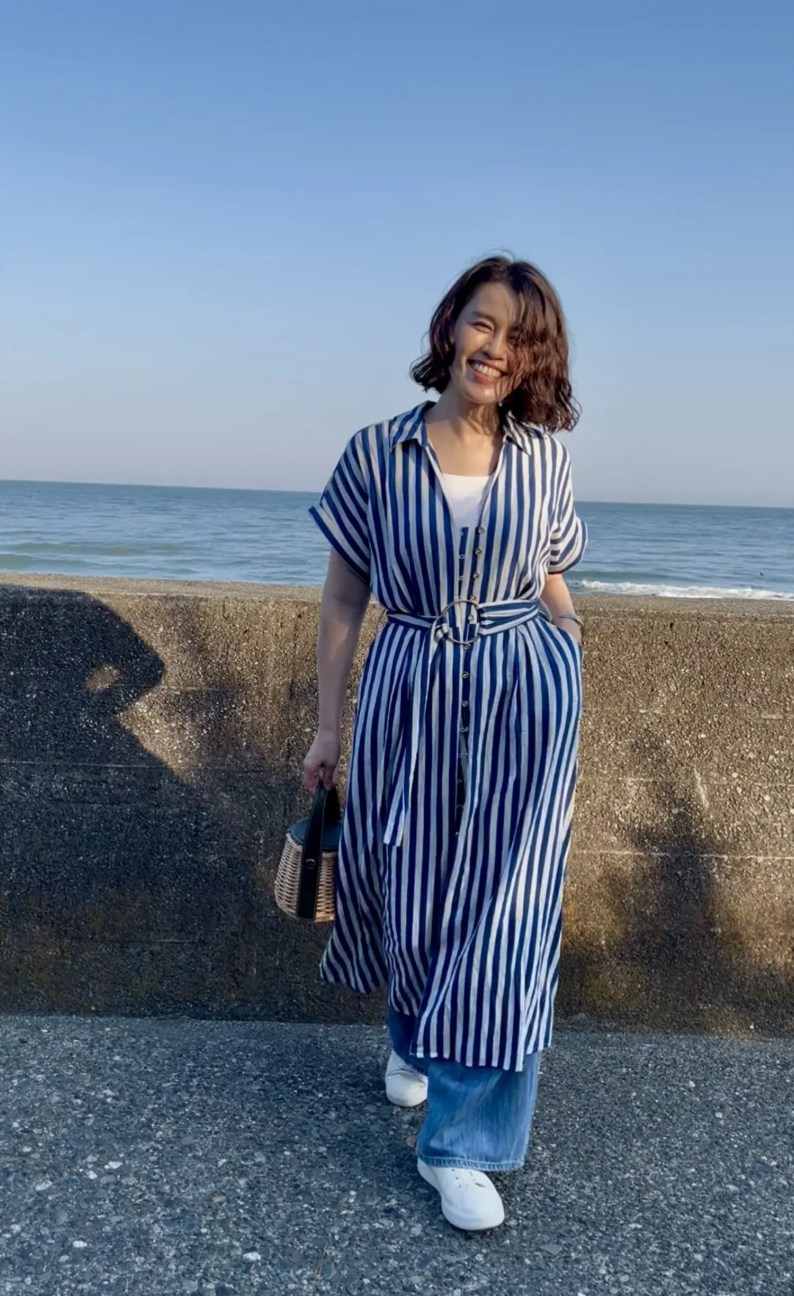 ZARAのストライプワンピース　水口宜子　エクラ華組水口宜子さん