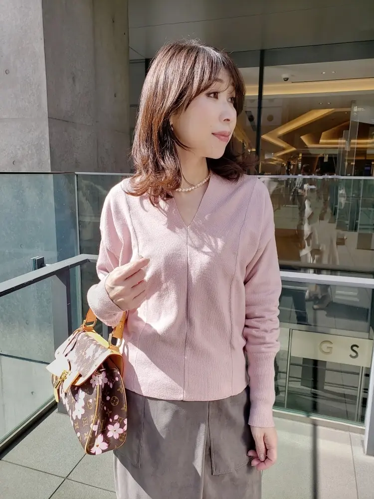 春爛漫♪桜色のニットで銀座のアフタヌーンの画像_5