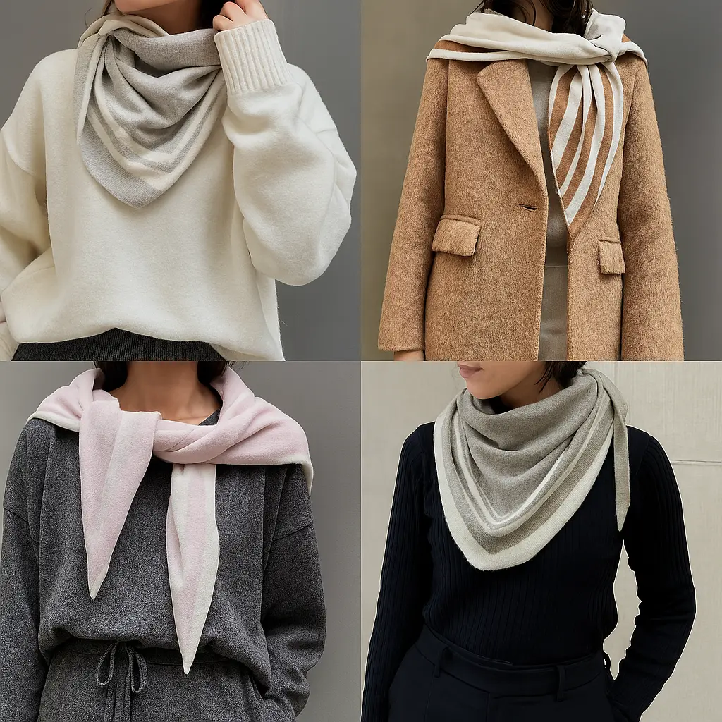  E by éclat カシミヤ三角ストール ￥18,700