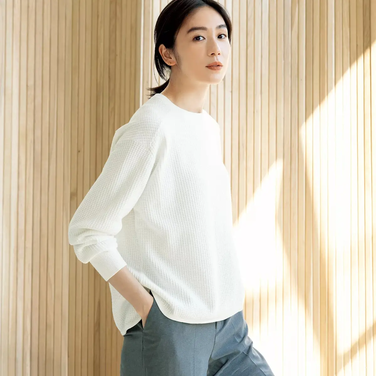 E by éclat サーマルニットプルオーバー