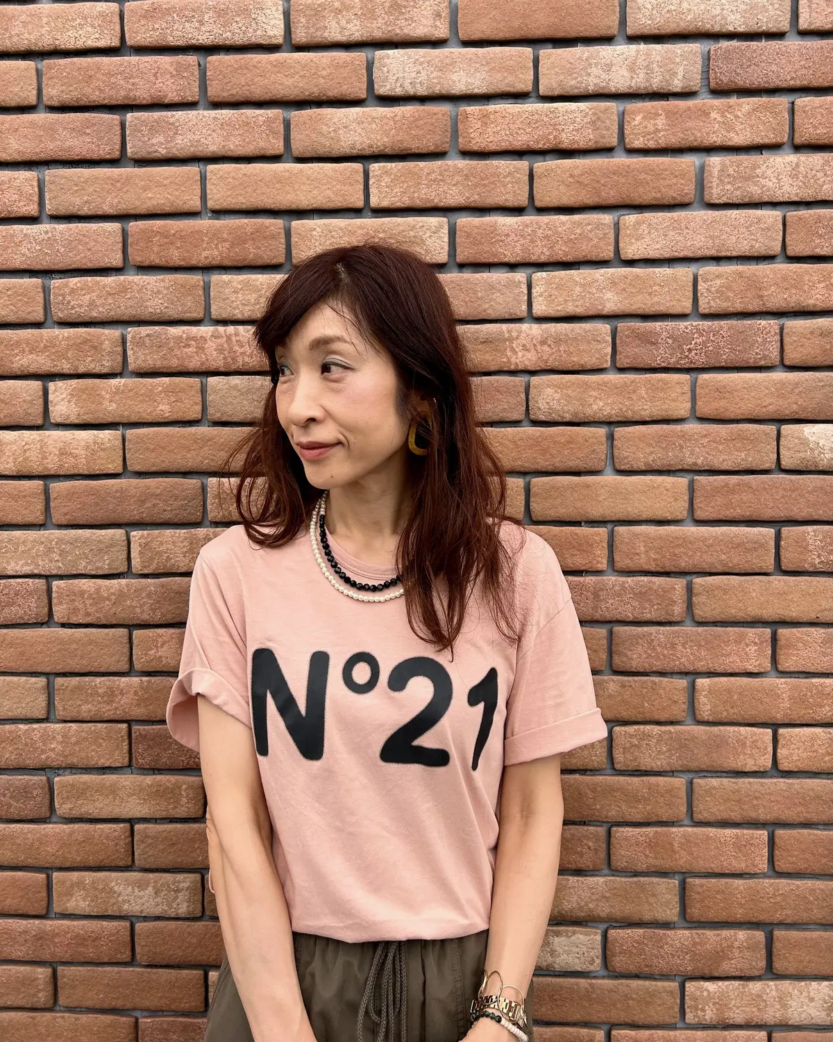 初GU☆カーキスカートの“くすみカラーコの画像_8