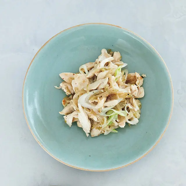 ささ身のザーサイ炒め