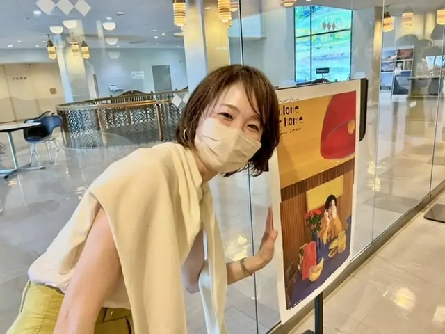 風くんと記念撮影