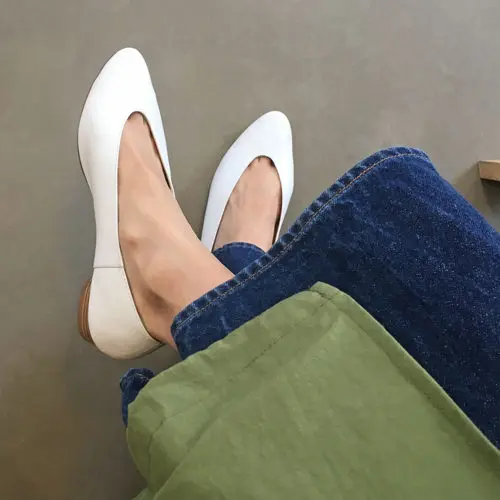 enchanted 本革ソフトレザーVカットバブーシュ